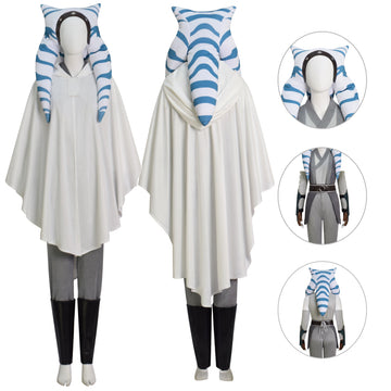 Ahsoka Tano White Costume Female Ahsoka White Robe Halloween Costume Outfit BEcostume